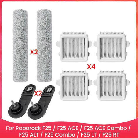 BARKBUSTERS Pièces de rechange compatibles avec les modèles Roborock F25/F25 ACE/F25 ACE Combo/F25 ALT/F25 Combo/F25 LT/F25 RT : brosse rotative et filtre.