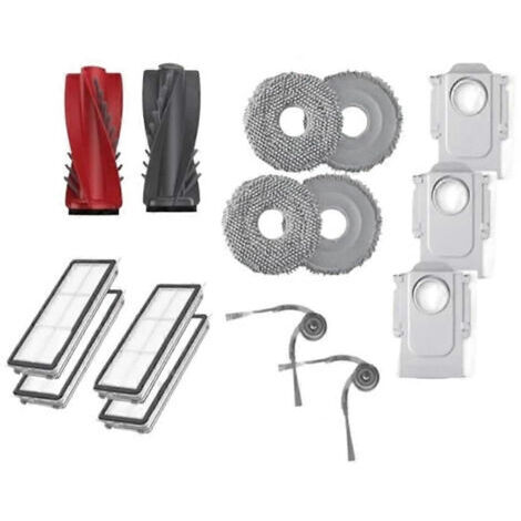 BARKBUSTERS Kit de pièces de rechange pour aspirateur Roborock Qrevo Curv/P20 Pro : brosse latérale principale, filtre HEPA, chiffon de nettoyage, sacs à poussière et accessoires.