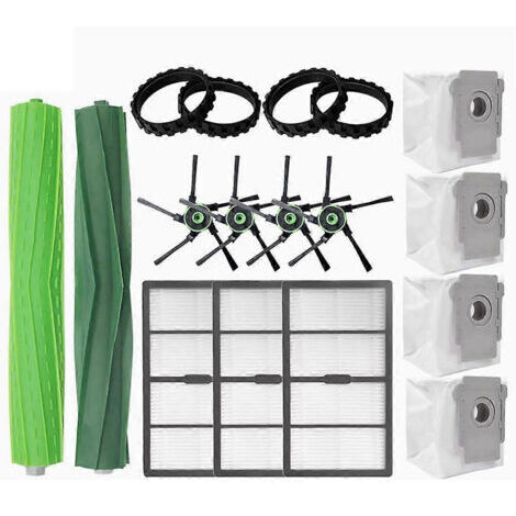 BARKBUSTERS Accessoires pour aspirateur robot iRobot Roomba S9 9150 / S9+ Plus 9550 : filtre HEPA, brosse principale latérale et sac à poussière.