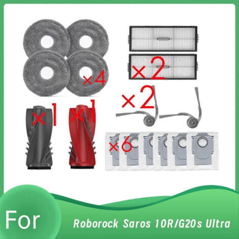 BARKBUSTERS Kit de 16 pièces de rechange pour aspirateur Roborock Saros 10R/G20s Ultra