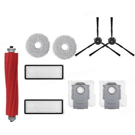 BARKBUSTERS Accessoires pour aspirateur robot Roborock Qrevo Pro / Qrevo S / Qrevo MaxV : lingettes de nettoyage, filtre HEPA et ensemble de brosses latérales principales