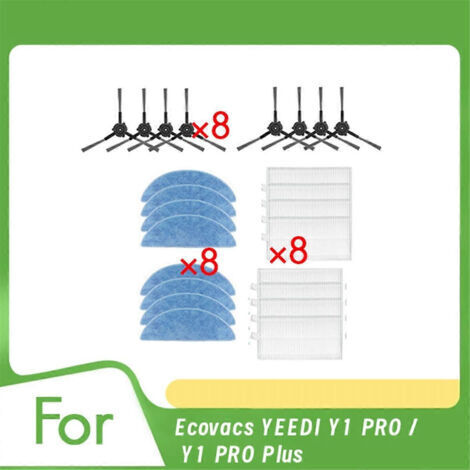 BARKBUSTERS Accessoires pour aspirateur Ecovacs YEEDI Y1 Pro / Y1 Pro Plus : brosse latérale, filtre de rechange