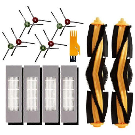 BARKBUSTERS Kit d'accessoires de 15 pièces pour aspirateur robot Ecovacs Deebot OZMO séries 920, 950, T5, T8 et T9 : brosse principale, brosse latérale et filtre HEPA.