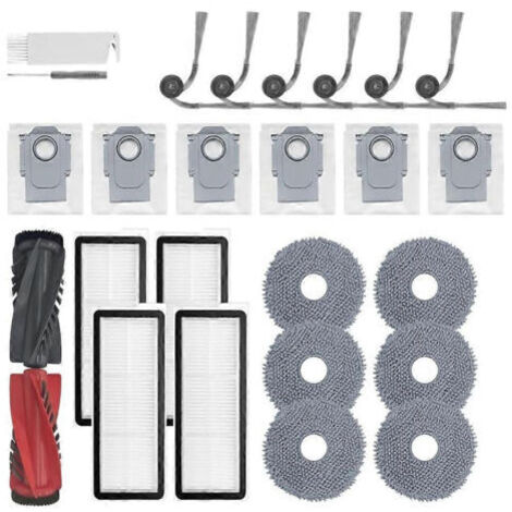 BARKBUSTERS Kit d'accessoires Qrevo S5V (24 pièces) pour aspirateur robot Roborock Qrevo S5V/Curv/Edge : brosse, filtre et sacs de lavage.