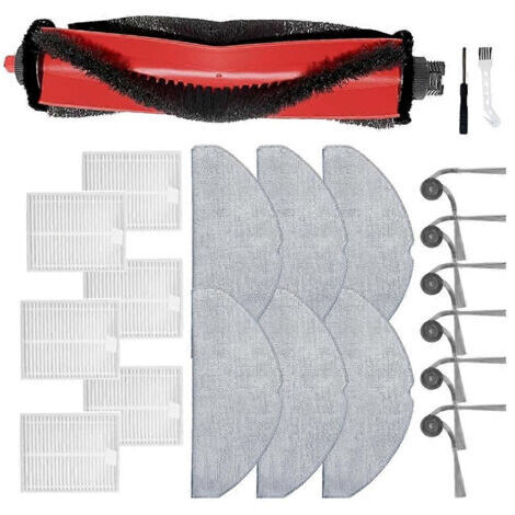 BARKBUSTERS Lot de 21 pièces de rechange pour aspirateur Roborock Q7 M5/ Q7 M5+/ Q7 L5 : brosse latérale principale, filtre HEPA, lingettes de nettoyage.