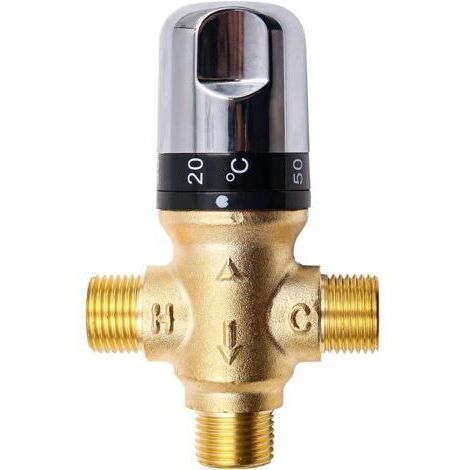 BARKBUSTERS Robinet mitigeur thermostatique à cartouche pour chauffe-eau et douche, tuyau en laiton, contrôle de la température de l'eau.