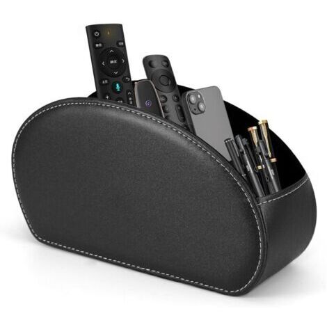 BARKBUSTERS Porte-télécommande en cuir synthétique avec 5 compartiments pour récepteur TV, DVD, bureau, stylo, cuisine, salle de bain, maquillage (1/4)