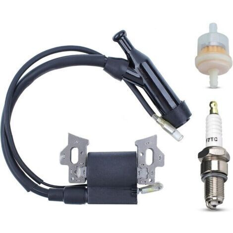 BARKBUSTERS Kit de bobine d'allumage pour HONDA GX160 GX200 GX110 GX120 GX140, bobine d'allumage + bougie d'allumage + capuchon de bougie d'allumage + filtre à carburant Kit 4 en 1