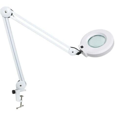 BARKBUSTERS Lampe Loupe Led , Lampe De Travail , Avec Lentille En Verre 105 Mm 5 Dioptries , Pince MéTallique , Bras Pivotant , LumièRes à Intensité Variable En Mode 3 Couleurs 16 Watts