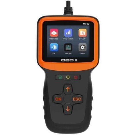 BARKBUSTERS Boîtier de diagnostic OBD2 pour voiture, lecteur de diagnostic OBD2 français pour tous les véhicules après 2000, lecteur de défauts avec toutes les fonctionnalités OBDII