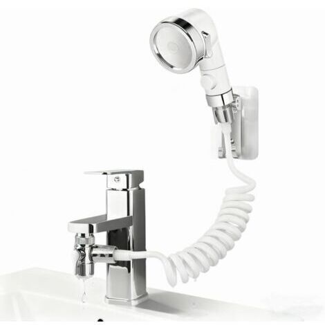BARKBUSTERS Pommeau de douche à main pour lavabo, pommeau de douche avec flexible, pommeau de douche à main avec support, pommeau de douche pour se laver les cheveux dans la salle de bain