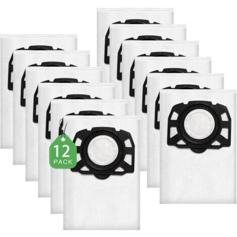 BARKBUSTERS Lot de 12 Sacs Filtre pour Aspirateurs en Non-tissé pour Kärcher WD4, WD5, WD6 KFI 487