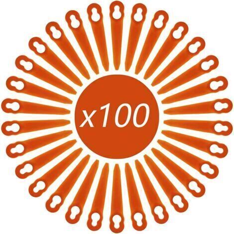 BARKBUSTERS Lot de 100 Lames Compatible pour Coupe Bordure Stihl PolyCut 2-2 PolyCut 3-2, FSA 45 FSA 57 FSE 52, Lames en Plastique pour Coupe Bordure Stihl sans Fil
