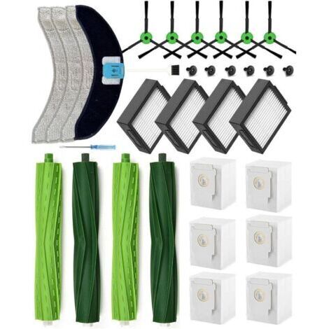 BARKBUSTERS Lot de 26 Pièces de Rechange pour iRobot Roomba Combo j7+/j9+ /10 MaxAspirateur, Combo j7 Plus/j9 Plus Kit d'accessoires: 4 Brosses Principales, 6 Brosses Latérales, 4 Filtres HEPA,6 Sacs