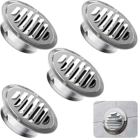 BARKBUSTERS Vtizikl 4 Pièces Grille Aeration Ronde, Grille Ventilation 100mm en Acier Inoxydable, Grille de Ventilation Ronde avec Filet Anti-Insectes, Pour Cuisine, Salle de Bain, Garage