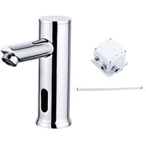 BARKBUSTERS Mitigeur de lavabo Robinet de lavabo électrique pour cuisine salle de bain - Capteur automatique - En laiton - Robinet d'eau froide - Montage sur le pont - Pour la maison - Moderne - Résis (1/5)