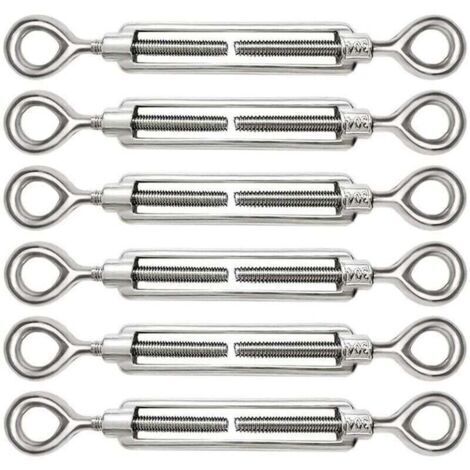 BARKBUSTERS Stück verstellbare M5-Drahtseilspanner, Öse und Öse aus Edelstahl 304 für Kabelspanner, Stahlseilspanner, Hakenzubehör (1/4)