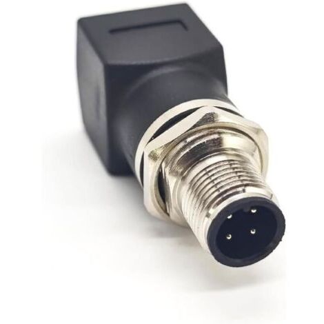 BARKBUSTERS Connector M12 Adaptateur 4 Broches vers RJ45, Connecteur de Câble de Capte de Code A,Connecteur D'aviation de Protection de Fileté, Connecteur Circulaire Industriel IP67 Étanche L'extérieu