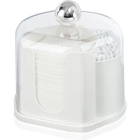 BARKBUSTERS Boîte de rangement transparente pour cotons-tiges et cure-dents avec couvercle anti-poussière, conception 2 en 1, compartiments séparés pour un accès facile