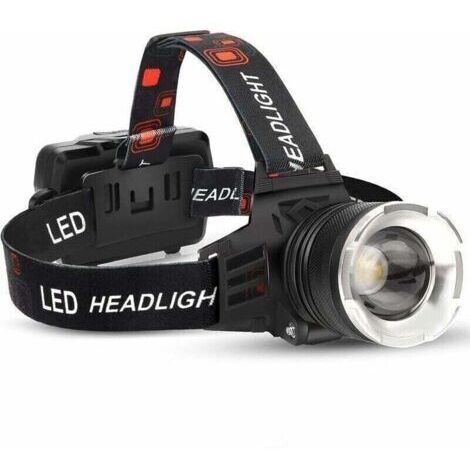 BARKBUSTERS Lampe Frontale Rechargeable LED, 90000 Lumens Super Lumineux avec 5 Modes et Niveau IPX6 Lampe Frontale Rechargeable USB Étanche, Réglable à 90°, Convient pour le Camping en Plein Air, la 