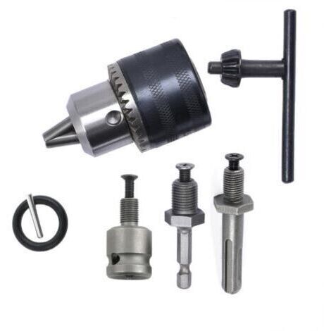 BARKBUSTERS Ensemble de 5 mandrins de perçage : mandrin à bague dentée 1,5-13 mm, mandrin à bague dentée 1/2-20UNF, mandrin de perçage SDS-Plus, mandrin de visseuse à percussion, mandrin avec clé. (1/5)