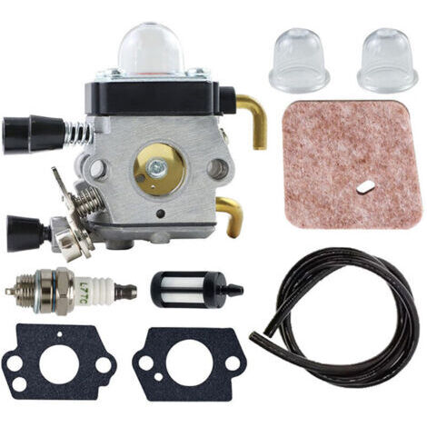 BARKBUSTERS Kit de Carburateur pour Stihl FS38 FS45 FS46 FS55 FS74 FS75 FS80 FS85 HL45 HL75 HS70 HS74 KM55 KM55R Tondeuse à Gazon Carburateur avec Kit de Tuyau de Carburateur Remplacement Filtre à Ai (1/5)