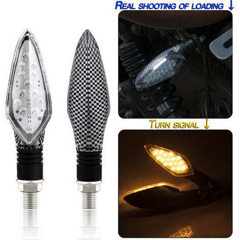 BARKBUSTERS Moto LED Clignotants Clignotants Avant Arrière Indicateurs pour Moto Universal Running Light, 16LEDs, 2pcs - Serpent et Noir