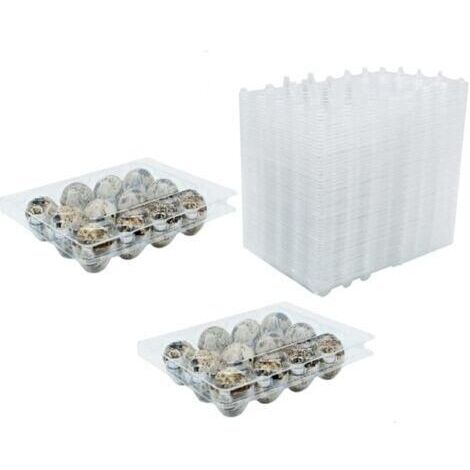 BARKBUSTERS Lot de 50 boîtes à œufs de caille en PVC transparent réutilisable avec couvercle pour œufs de caille, réfrigérateur (1/5)