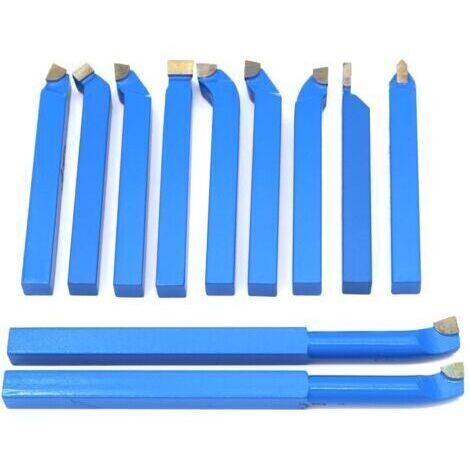 BARKBUSTERS Jeu de 11 outils de tournage et de fraisage, fraise à souder en carbure cémenté 8 x 8 mm, alésage brasé, pour tours CNC et usinage des métaux.