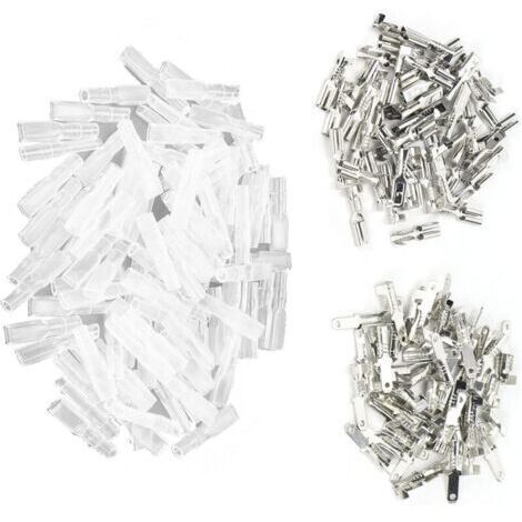 BARKBUSTERS Cosses à Sertir Femelle Mâle 50 Pièces/chacune avec 100 Pièces Manchons Isolants 2.8mm Connecteurs Rapides en Argent