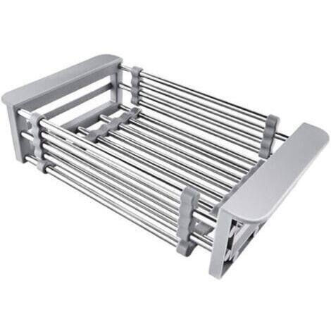 BARKBUSTERS Vtizikl Cabilock Égouttoir à vaisselle en acier inoxydable Panier de vidange télescopique Passoire de cuisine Passoire Bol de lavage Panier à fruits et légumes pour évier de cuisine