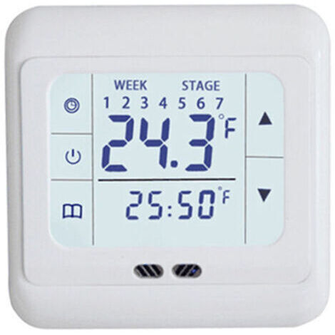 BARKBUSTERS Thermostat numérique blanc à écran tactile, système de chauffage au sol, pour la maison, régulateur de température, AC 220V