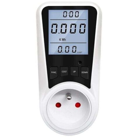 BARKBUSTERS Prise Compteur d'Énergie électrique avec 7 Mode, Max 3680W,Compteur d'énergie Wattmètre Prise,Compteur d'énergie avec l'écran d'affichage à cristaux liquides pour Économie d'Energie -Blanc (1/4)