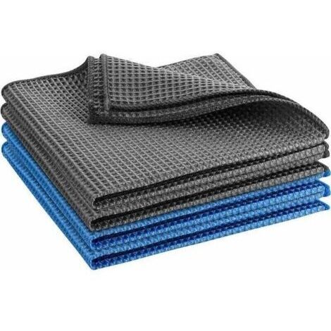 BARKBUSTERS Premium Carbon-Mikrofaser-Glastücher für die professionelle Fenster-/Spiegelreinigung – Poliertuch mit unglaublich blauer und grauer Faserkombination 4040 cm, Versaill