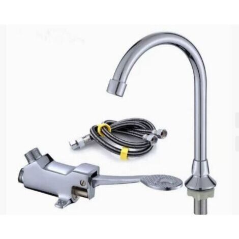 BARKBUSTERS Robinet de pied pour laboratoire médical/évier de salle de bain, ensemble de robinets de lavage des mains de laboratoire, interrupteur à pédale