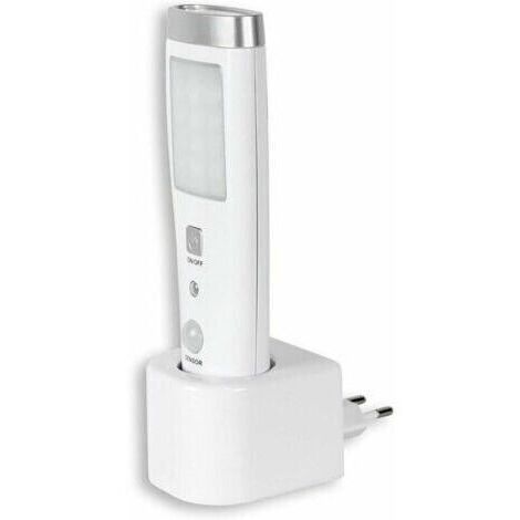 BARKBUSTERS -Lampe de poche à induction d'urgence Lampe Torche à Détecteur de Présence Angle Détection 60° 15 LED Rechargeable Batterie Blanc