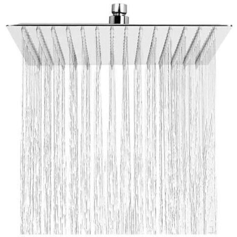 BARKBUSTERS Carré,Pommeau de Douche Anti-Calcaire, Tête de Douche Pluie Economiseur d'Eau avec Buse en Acier Inoxydable 12 pouces/30cm finition Chrome Poli (Miroir) (1/4)