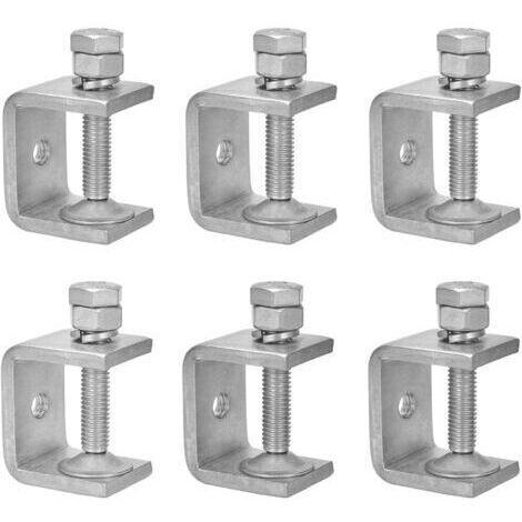 6 Pièces Serre Joints C 30mm, Pince C Acier Inoxydable 304 Réglable Plage de Serrage 0-25mm pour Soudage Charpentier Montage Domestique, l'Ébénisterie