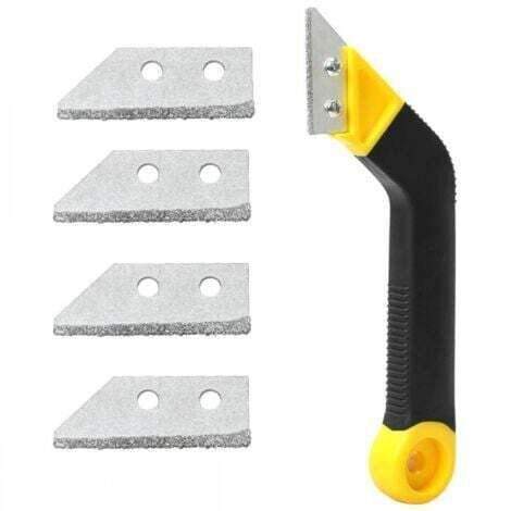 Grattoir de nettoyage avec 4 lames de rechange, outil de calfeutrage, grattoir à coulis pour le nettoyage des portes et fenêtres de salle de bain