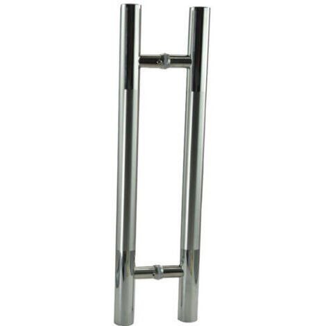 Poignée de porte coulissante de style grange robuste en acier inoxydable pour salle de bain douche double face pour porte en verre et bois