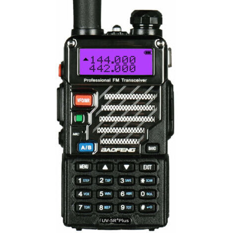 Talkie-Walkie Professionnel UV-5R Plus Bi-Bande VHF/UHF,128 Canaux Affichage LED Radio FM Alimentation pour Chantier Adventure Hotel