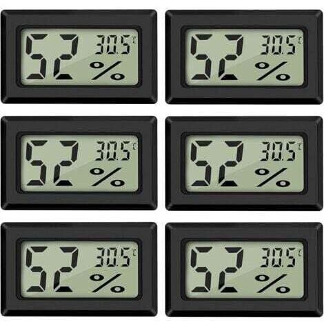 (6PCS )Mini Digital LCD Thermomètre Hygromètre Température Humidité -5070℃ 10%99% RH Thermomètre Portable Thermo Hygromètre Indicateur
