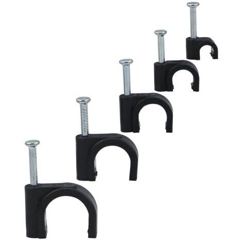 Lot de 500 serre câbles Avec fixation murale Pour organiser les fils, les câbles, la télévision et les lignes de communication (4/6/8/10/12 mm) - Noir