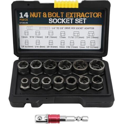 14 Pièces Extracteur Ecrou Antivol, Ecrou Antivol Universelle, Extracteur Boulon Antivol, Extracteur De Vis Cassée, Ensemble D'outils De Retrait