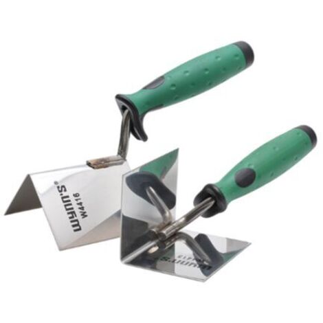 Lot de 2 Truelles d'Angle en Acier Inoxydable 80 x 60 mm - Truelle d'Angle Intérieure et Extérieure en - Spatule d'Angle avec Poignée Souple