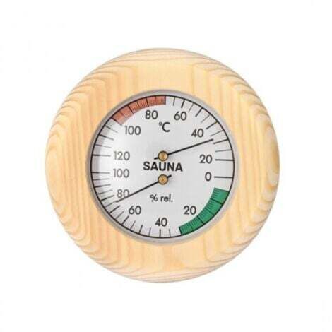 Sauna Klimamesser,Hygromètre pour Sauna,Thermomètre pour Sauna,réglable manuellement,2en1 Mesureur de température et d'humidité pour Sauna,Bois Noble,Diamètre 13,5 cm