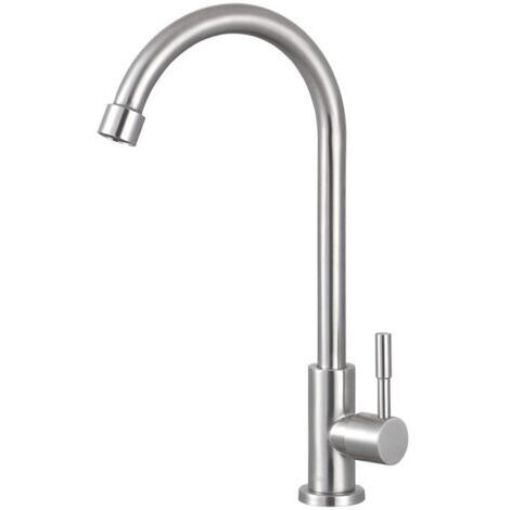 Robinet de cuisine froide simple en acier inoxydable lavabo évier de buanderie évier purificateur d'eau robinet (1/5)