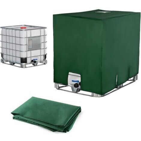 Couvercle de réservoir IBC 1000L (120 x 100 x 116 cm vert), couvercle de réservoir d'eau, couvercle de réservoir IBC résistant aux UV et à la poussière (1/5)