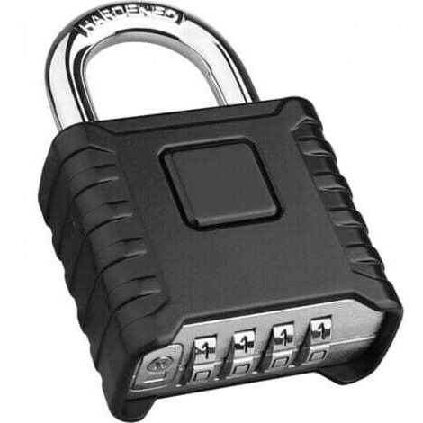 Cadenas Code 4 Chiffres, Cadenas Extérieur Etanche, Robuste et Antivol, 8mm Loquet Cadenas à Combinaison, Exterieur Serrure Porte de Garage-Noir