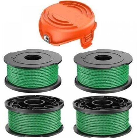 Bobine de fil pour Black et Decker GL7033 GL8033 GL9035 A6486 débroussailleuse sans fil 2,0 mm 6,1 m, Bobine de fil rechange Coupe Bordure pour Black and Decker A6486 (4 + 1pcs)